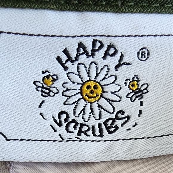 Happy Scrubs Floral and Heart Print Scrub Top in White and Purple - Picture 6 of 6